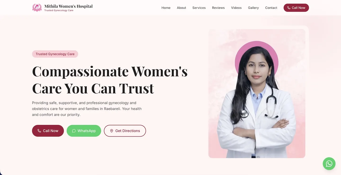 Screenshot of Mithila Women's Hospital