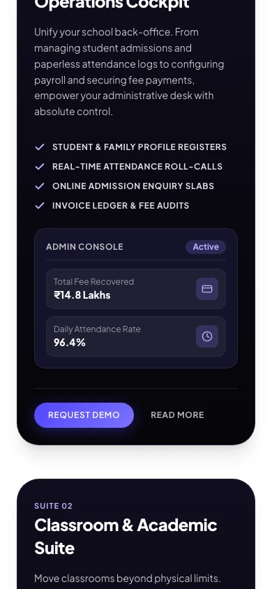 Campus Host administration and operations module on a phone