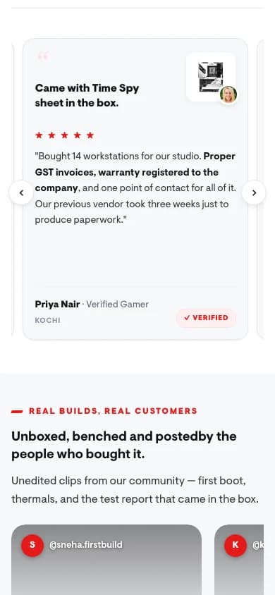A verified buyer review and customer unboxing clips on the Startus Cloud store