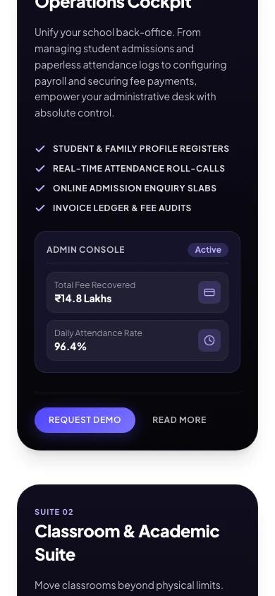 Campus Host administration and operations module on a phone
